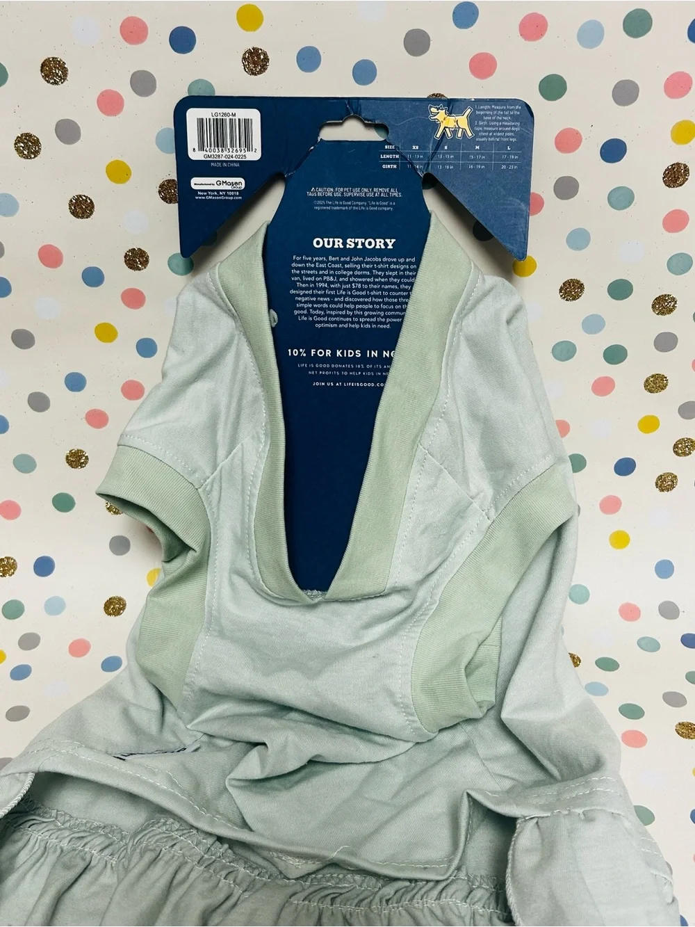 Life is Good Dog Dress Medium Lt Green Palm tree and sunset Pet Sun Dress Outfit